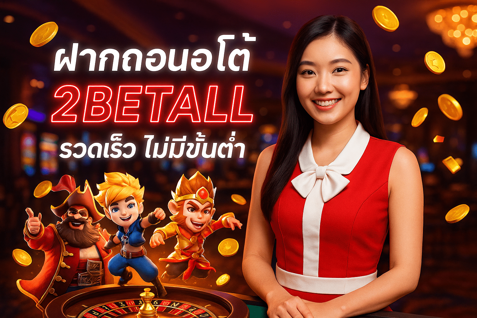 ฝากถอนออโต้ 2BETALL รวดเร็ว ไม่มีขั้นต่ำ